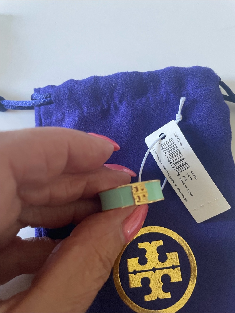 Tory Burch mint color ring 7.5
